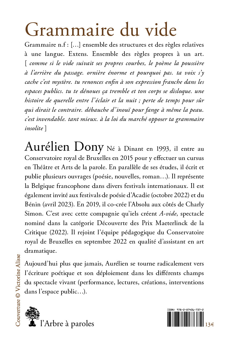 Grammaire du vide Aurélien Dony
